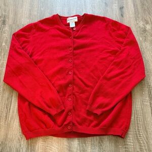 Pendleton Long Sleeve Cotton Cardigan Womens Medium Red Classic Knit‎